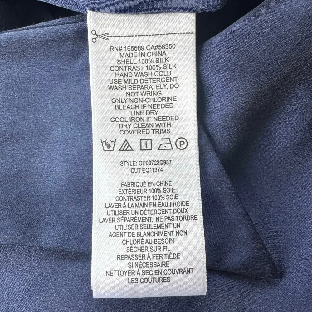 Equipment Femme Jumpsuit Carlens in Medieval Blue 100% Silk Size 10 - Picture 10 of 10